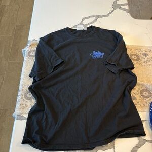 Black Graphic Tee with Blue Design